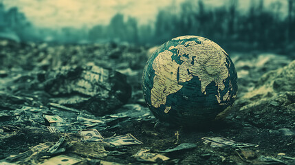 Poster - The world economy will be affected by a financial crisis in 2022 as a result of the russian invasion of ukraine, bankruptcies and falling stock prices are expected