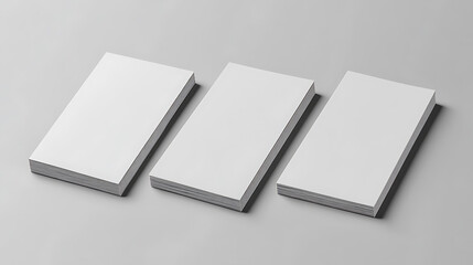Poster - Three blank brochures on gray background, based on