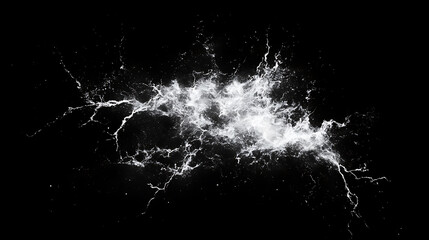 Poster - Thunder strike on black background