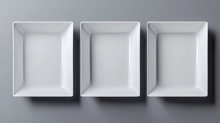 Aufkleber - Three blank brochures on gray background, based on