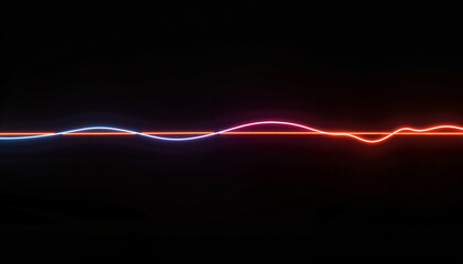 Poster - Abstract neon lines creating depth in minimalist art, visual contrast