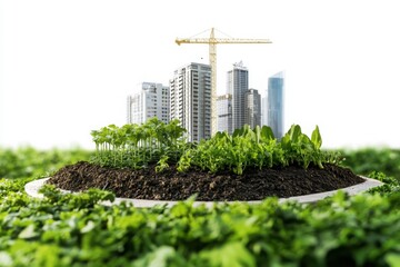 Poster - Urban farming initiative cityscape photography green environment aerial view sustainable policy support