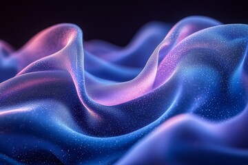 Poster - Abstract blue and black form a light pattern with a gradient that blends softly into the metal floor's texture, creating a clean, modern diagonal background