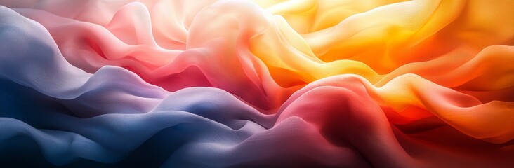 Poster - Horizontal colorful abstract wave background featuring dark salmon, burly wood, and strong blue hues, suitable for texture, background, or wallpaper