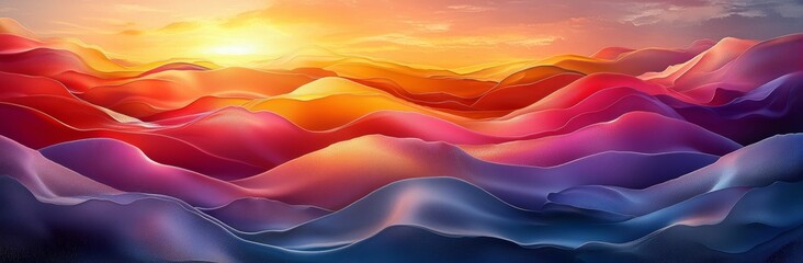 Poster - With a horizontal design, this abstract wave background combines midnight blue, light gray, and moderate violet, making it excellent for textures, backgrounds, or wallpapers