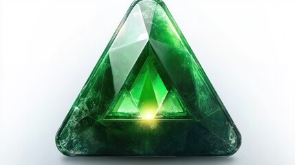 Poster - Luminous Emerald Triangle Gemstone