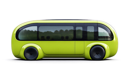 Aufkleber - A modern green eco bus on a white background, lateral view