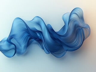 Poster - a blue abstract background with wavy lines on a white background