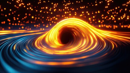 Poster - Luminous swirling vortex of energy and light, cosmic singularity