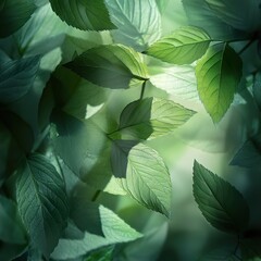 Wall Mural - Green Leaf Background: Lush Foliage and Nature Photography