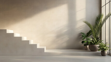 Aufkleber - Beige blank concrete wall mockup, product display montage concept