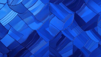 Poster - abstract textured blue oil painting with bold brushstroke pattern for modern design, backgrounds, or creative concepts

