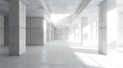 Leinwandbilder - Bright white concrete interior, illustration