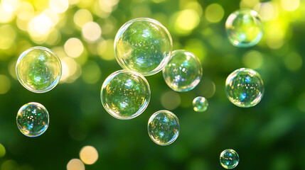 Poster - Bubbling green background