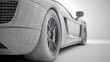 © CreativeCreations - Closeup on a generic and unbranded wireframe car