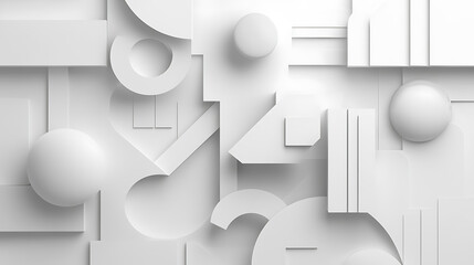 Fototapete - Elegant white background with layered elements and shadow play grey white abstract geometry shine layer element for presentation, business, corporate, institution, party, festive, seminar, talks