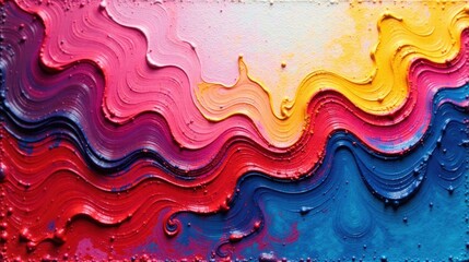 Aufkleber - Vibrant Swirls of Thick Paint in a Colorful Abstract Design