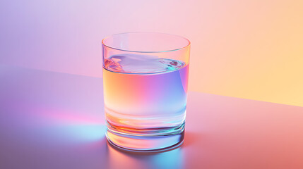 Aufkleber - Error 404, gradient translucent glass molten body, caustics laser effect, clear minimalist glowing glass on white background, industrial design, trendy iridescent neon texture, page not found banner