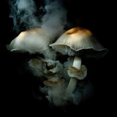 Canvas Print - Enchanted Mushrooms: A Dark Fantasy Photography