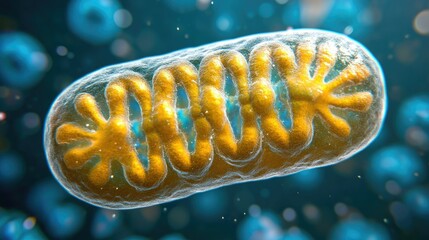 Poster - Microscopic View of Mitochondria: Cellular Powerhouse