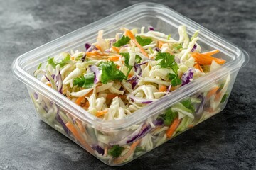 Poster - New cabbage salad in a clear container