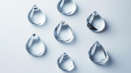 Poster - Many water drops on white background, top view