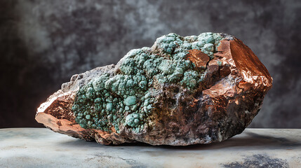 Poster - Native copper mineral stone specimen from geological collection as minerals