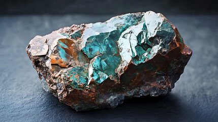 Poster - Native copper mineral stone specimen from geological collection as minerals