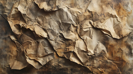 Aufkleber - Old crumpled brown paper texture for your artwork or postcard