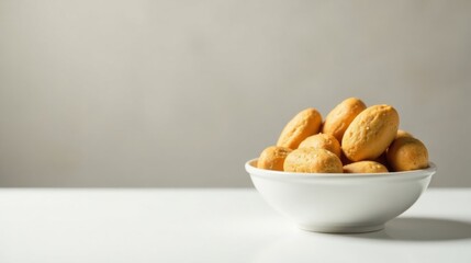 Poster - A bowl of golden baked goods, sweet treats, delicious snacks