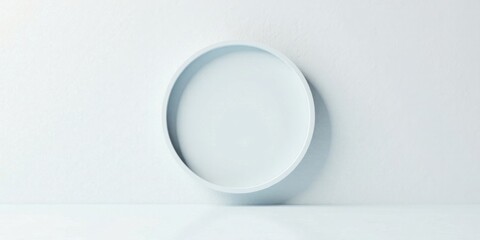 Aufkleber - Minimalist Light Blue Circular Frame on Pale Wall