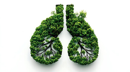 Poster - View of a forest in a shape of lungs