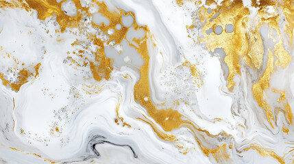 Aufkleber - White and gold marble texture background