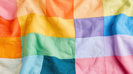 Poster - Colorful quilt with patchwork design featuring vibrant squares