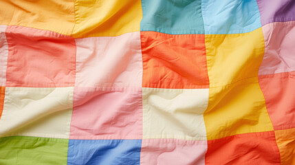 Poster - Colorful patchwork quilt with vibrant squares in various shades