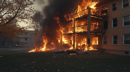 Poster - Apartment on fire