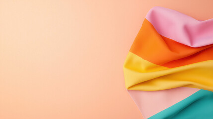 Aufkleber - Vibrant fabric in rainbow colors, symbolizing diversity and inclusion