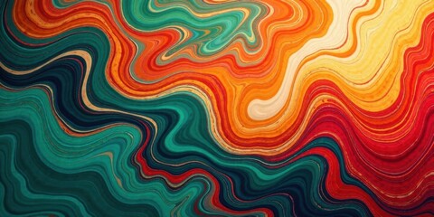 Poster - Abstract Swirling Hues A Vibrant Texture of Intertwined Colors and Rhythmic Waves