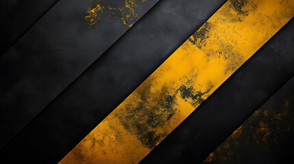 Aufkleber - Black and yellow grunge background with thick diagonal stripes
