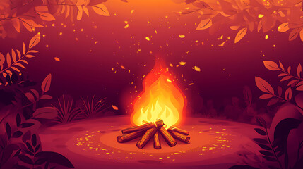 Aufkleber - Bonfire background for lohri festival