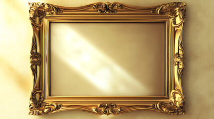 Poster - Golden photo frame with image placeholder