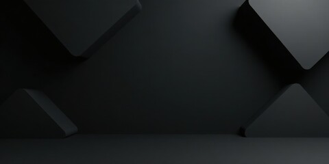 Poster - Abstract Dark Background with Geometric Shapes and Shadows