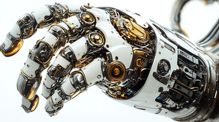 Aufkleber - Mechanical arm with white background, 3d rendering