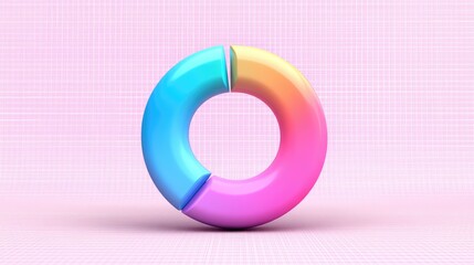 Poster - Pastel Donut Chart 3D Render