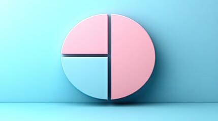 Poster - Pastel Pink and Blue Pie Chart Data Visualization