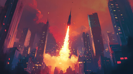 Poster - Rocket attack on the city