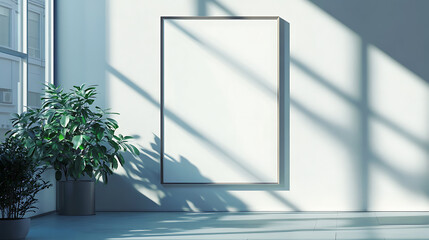 Leinwandbilder - Spacious office reception with empty poster and natural light, modern interior concept