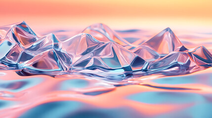 Poster - Water surface with creative geometric structure, 3d rendering