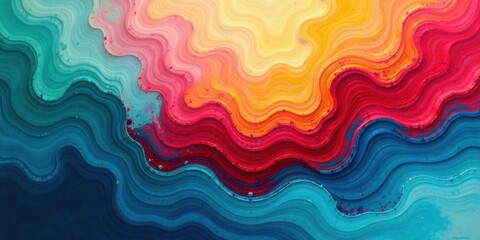 Aufkleber - Abstract Colorful Wave Pattern Design with Vibrant Hues