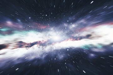 Wall Mural - Purple gas nebulae in space and sparkling stars